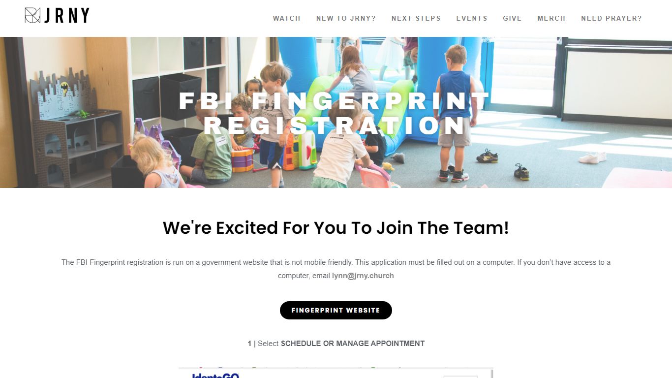 FBI FINGERPRINT REGISTRATION – JRNY Church